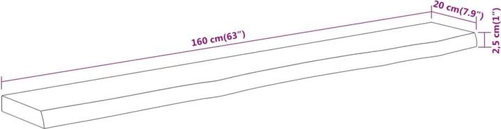 Image du produit vidaXL Étagère murale Rectangulaire Bord d'arbre Étagère suspendue Bureau Étagère en bois massif Acacia (20 x 2,5 x 2,5 cm)