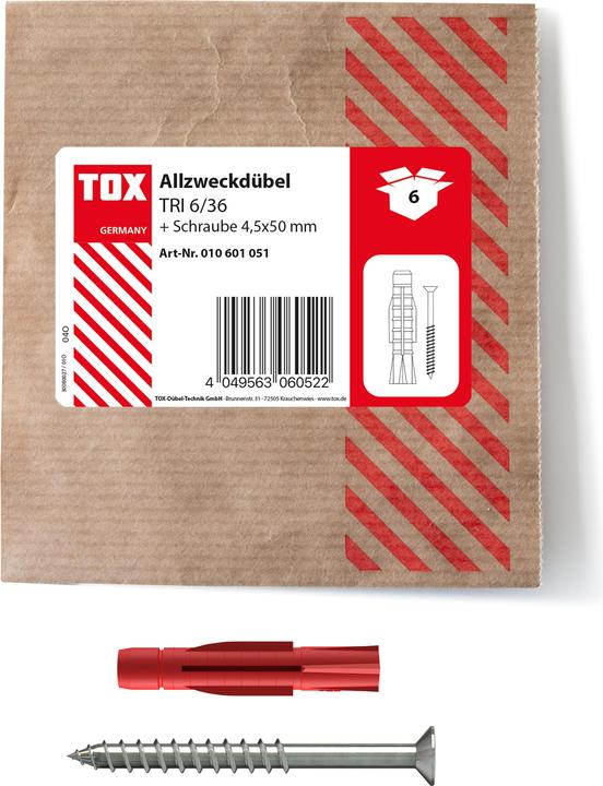 Actual product image Tox Universal plug Tri 6x36 mm with screw (6 pcs.) (6 pcs.)