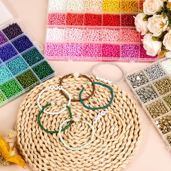 Actual product image Activity Board Perlen für Armbänder 38000 Stück, Farbperlen Set Schmuck, Perlen für Armbänder