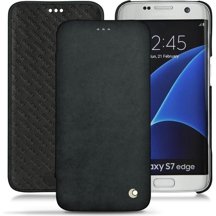 Noreve Lederschutzhülle horizontal (Samsung Galaxy S7 Edge), Smartphone Hülle, Schwarz