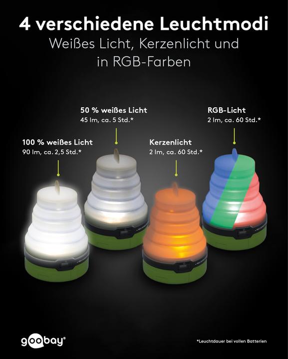 Immagine prodotto Goobay Luce da campeggio a LED, 3 in 1, pieghevole