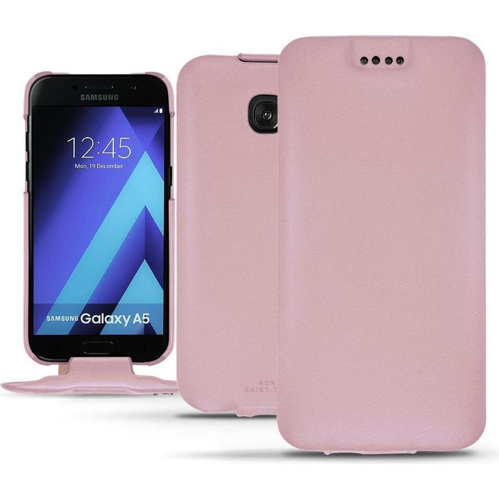 Noreve Lederschutzhülle vertikal (Samsung Galaxy A5 (2017)), Smartphone Hülle, Rosa