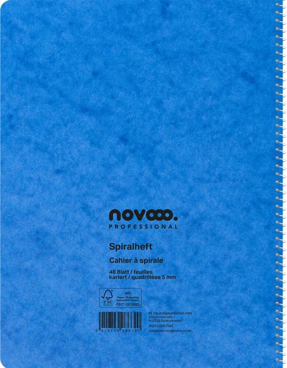 Produktbild Novooo Spiralheft assortiert (E5, Kariert, Weicher Einband)