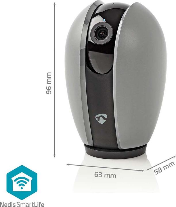 Immagine prodotto Nedis WIFICI21CGY SmartLife Vnitřní Camera | Wi-Fi | Full HD 1080p | Náklon | (1920 x 1080 Pixels)