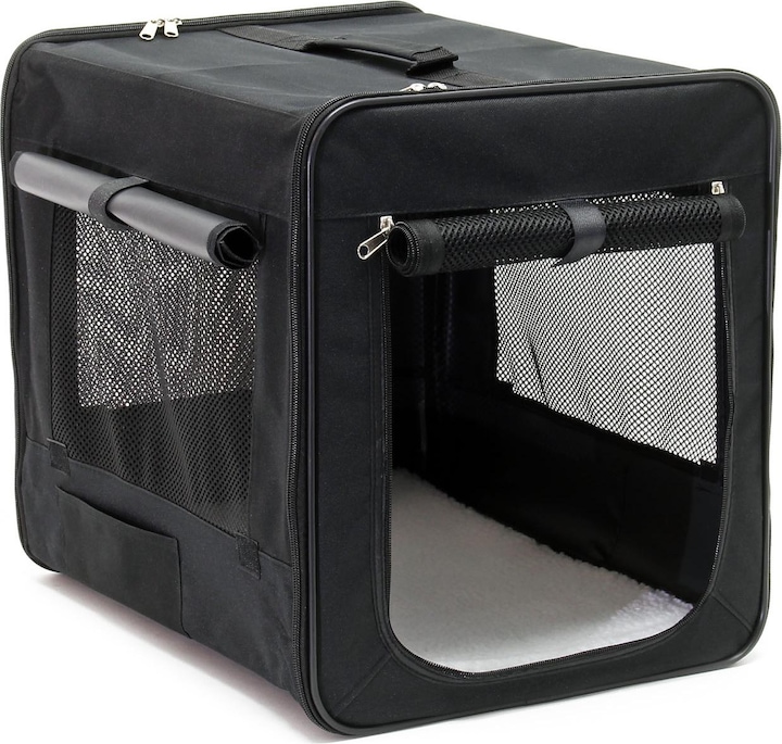 Produktbild Fudajo Transportbox S Faltbar Schwarz 42x36x41cm Hundebox Katzenbox Reisebox (Katze, Hund, Faltbar)