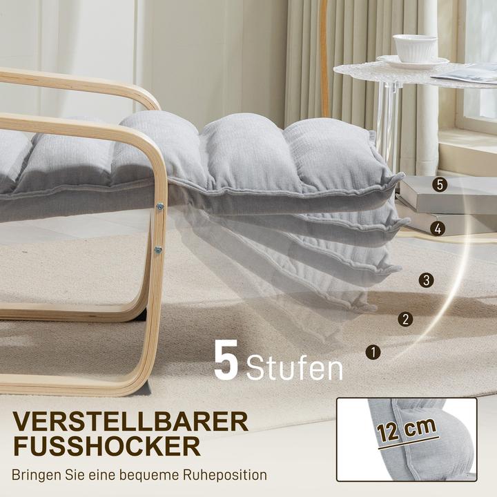 Immagine prodotto Homcom Lounge-Sessel Polyester, Birkenlaminat Hellgrau