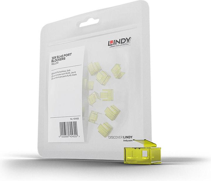 Produktbild Lindy RJ45 Port Blockers x 20 Yellow