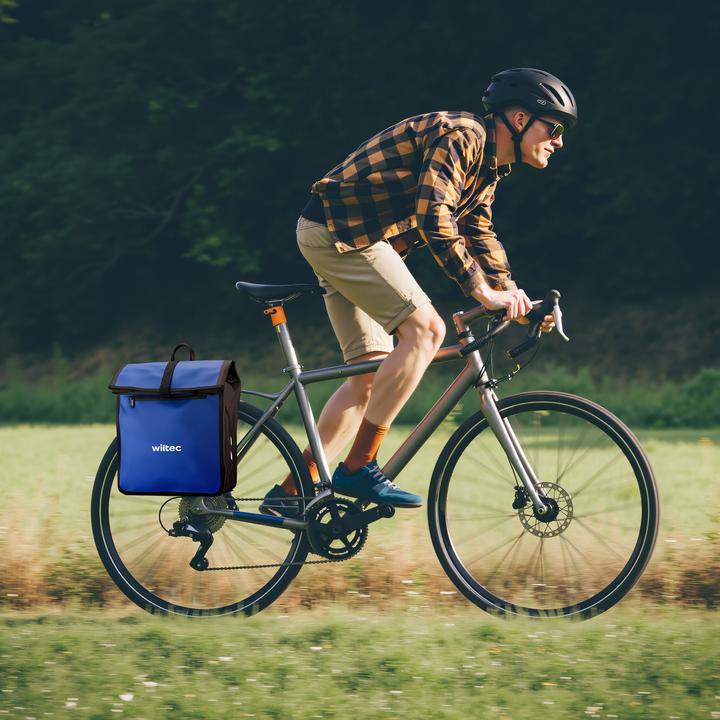 Produktbild Wiltec Gepäckträgertasche blau 22l Fahrradtasche Gepäckträger Gepäcktasche (22 l, Gepäckträgertasche)