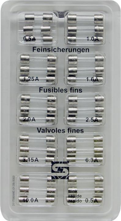 Steffen Assortiment de fusibles fins à action retardée 10x3 pcs. assortis (0.50 A)