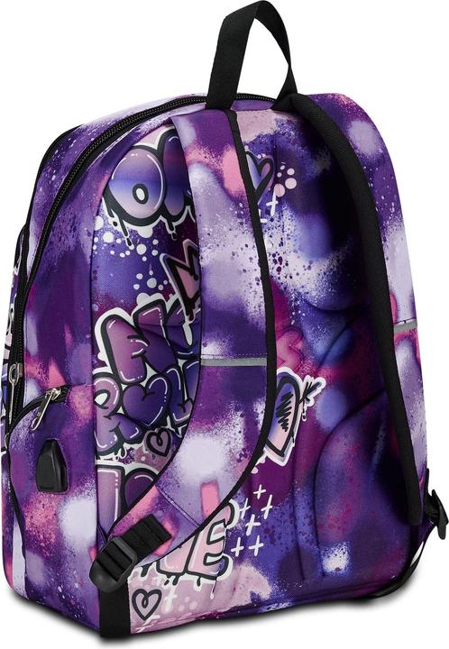 Produktbild Seven Advanced School Backpack, Purple, Bubble Street, Double Compartment Backpack with USB Support (3.20 l)