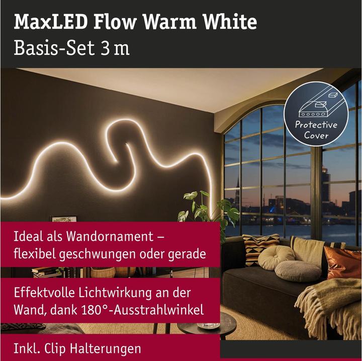 Image du produit Paulmann Kit MaxLED Flow Stripe (Blanc chaud, 300 cm, Intérieur)