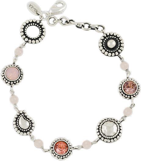 Produktbild Steinkult Armband mit Kristallsteinen "Sheila" (21 cm, Messing versilbert, Kristall)