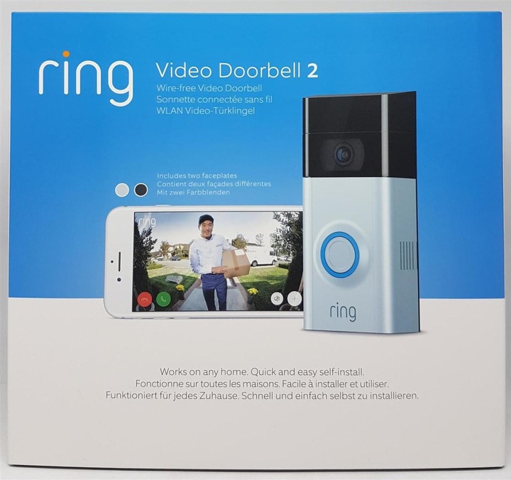 Produktbild Ring Video Doorbell 2 (App, WLAN, Kabellos, Kabelgebunden)