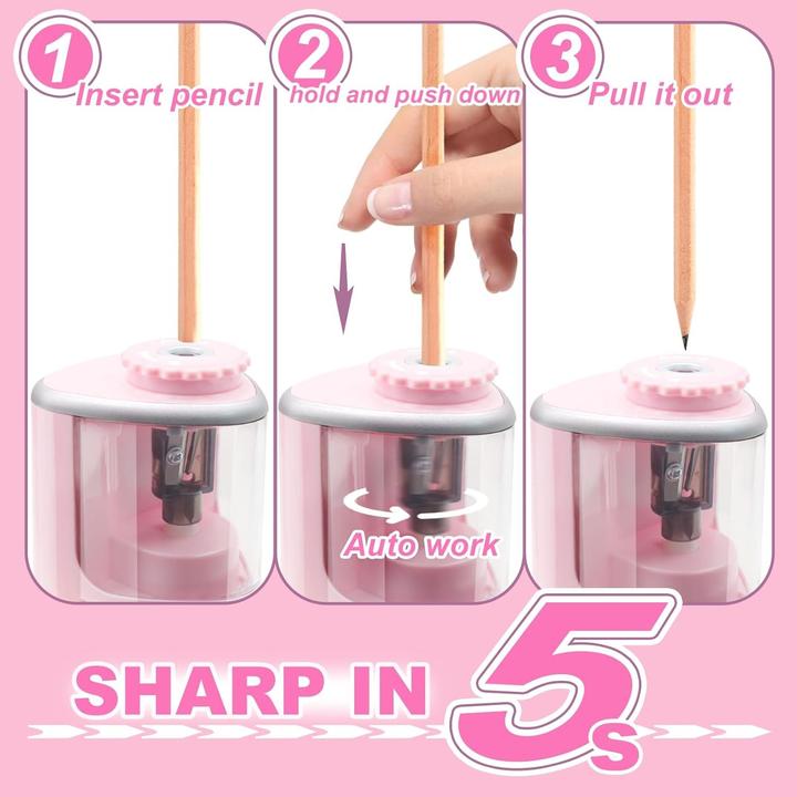 Actual product image ASMI Elektrischer Bleistiftspitzer Pink