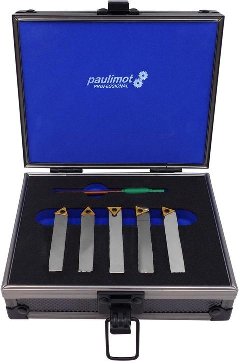 Image du produit Paulimot Jeu de burins de tournage avec plaquettes, nickelés, 10 mm, 5 pièces