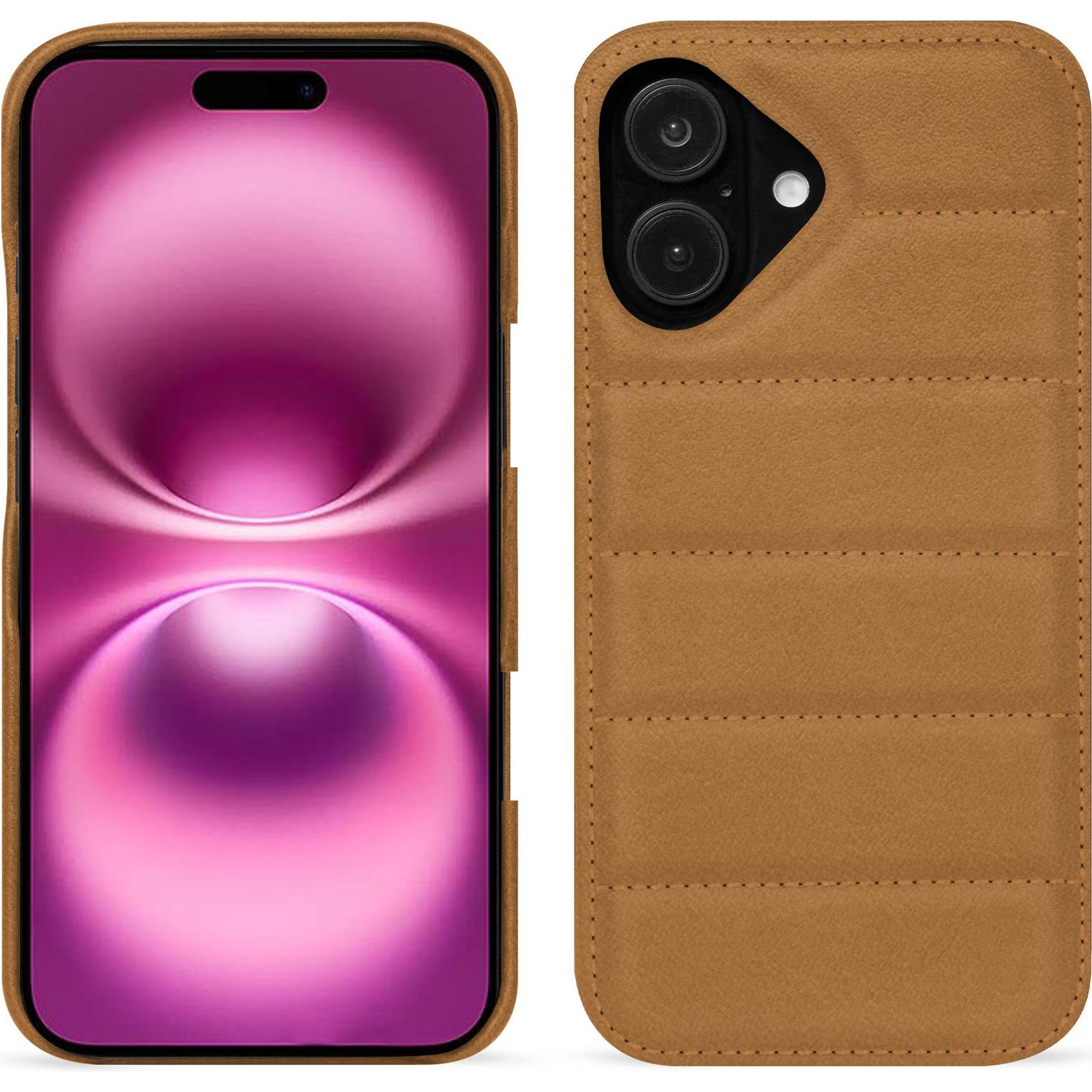 Noreve Lederschutzhülle (Apple iPhone 16 Plus), Smartphone Hülle, Braun