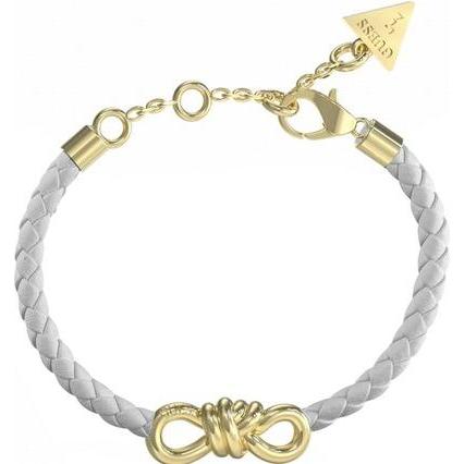 Guess, Armschmuck, Stylish white leather bracelet with bow JUBB04003JWYGWHT/U, (Edelstahl)