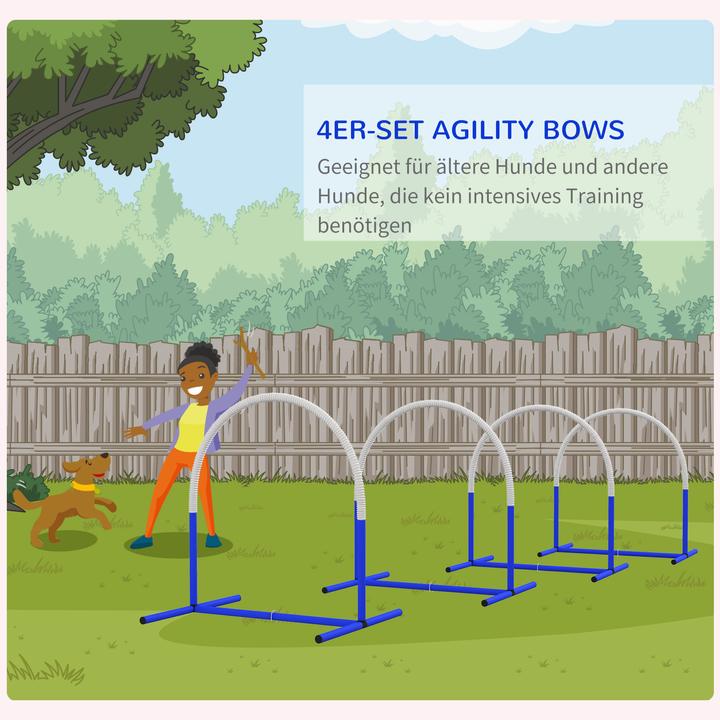 Produktbild PawHut Hund Agility Set PE, ABS Blau+Weiss (Agility)