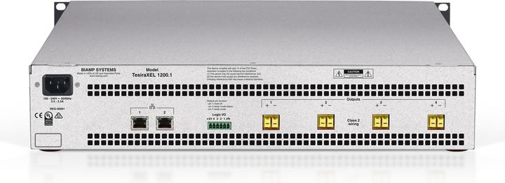 Actual product image Biamp XEL 1200.1 4-channel 1200W Amplifier (Single Asymmetric Bank)