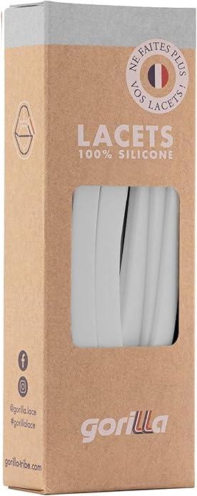 Immagine prodotto Gorilla Elastische Schnürsenkel Flexibel Ohne Binden Breit Silikon Cloud (110 cm)