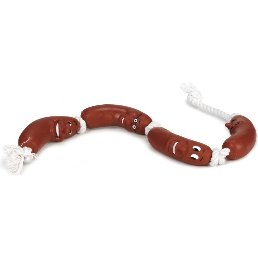 Beeztees Bz Vinyl 4 Wuerste Am Seil 65, Hundespielzeug
