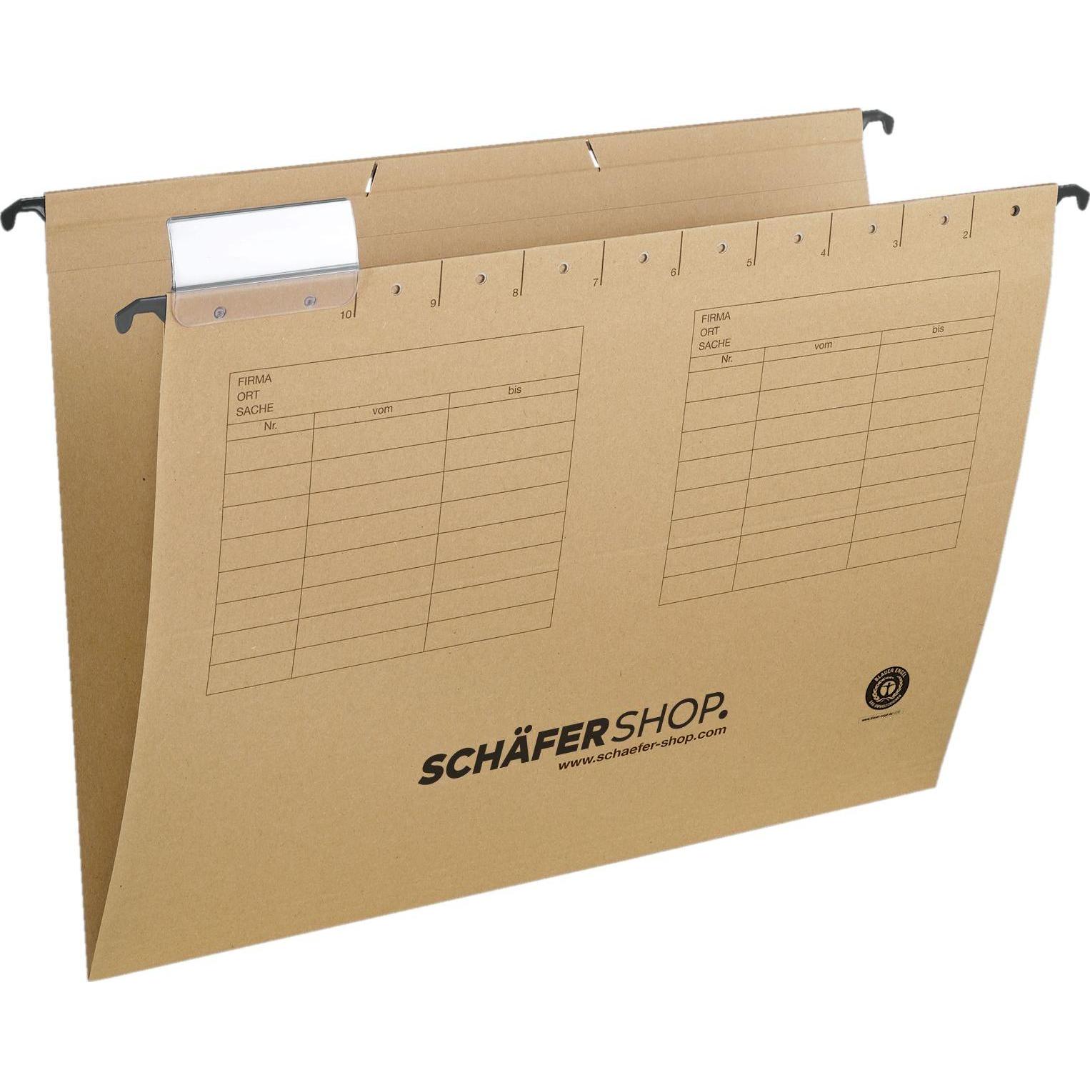 4x Schäfer Shop, Mappe, Hängeregistratur Serie 25-11, für Formate bis DIN A4, 25 Stück (A4, 25 x)
