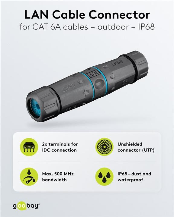 Actual product image Goobay network coupler (U/UTP, CAT6a, 0.12 m)