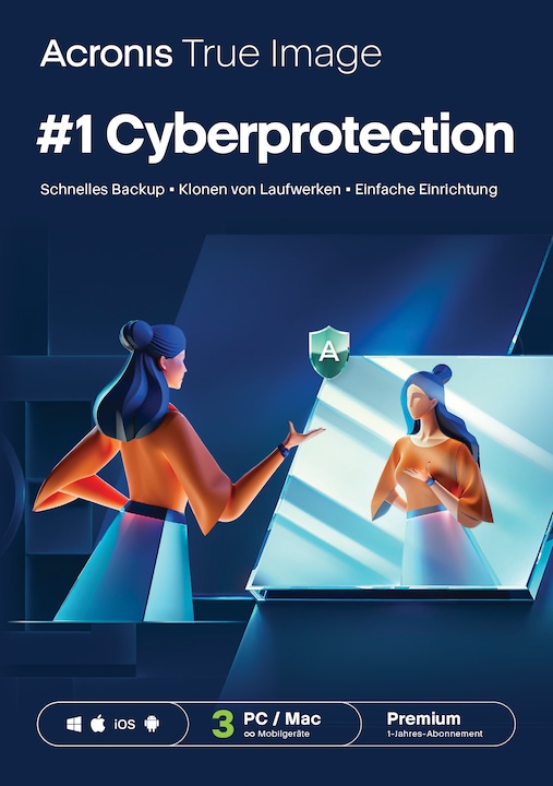 Produktbild Acronis Cyber Protect Home Office Premium (3 User, 1 Geräte/User, 12 Monate)