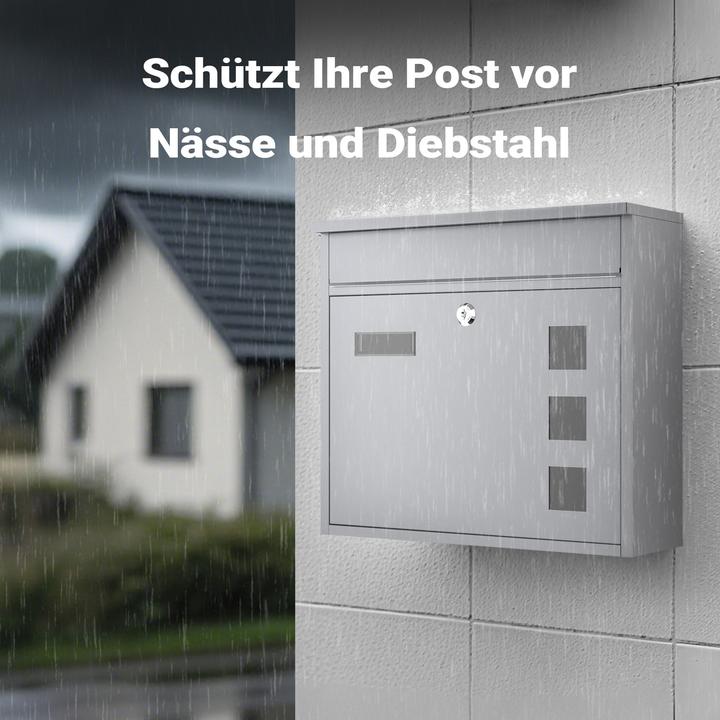 Actual product image Wiltec Design Mailbox V12 Letterbox Postbox Pillar Letter Mail Post Box