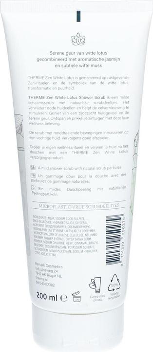 Productafbeelding Therme Shower Scrub Zen White Lotus A Refreshing Body Scrub For A Soothing Shower Experience (200 ml)