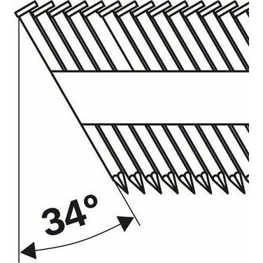 Thumbnail - Bosch Professional Zubehör, Tackerklammern + Tackernägel, D-Kopf Streifennagel SN34DK 100R, 3,1 mm, 100 mm, blank