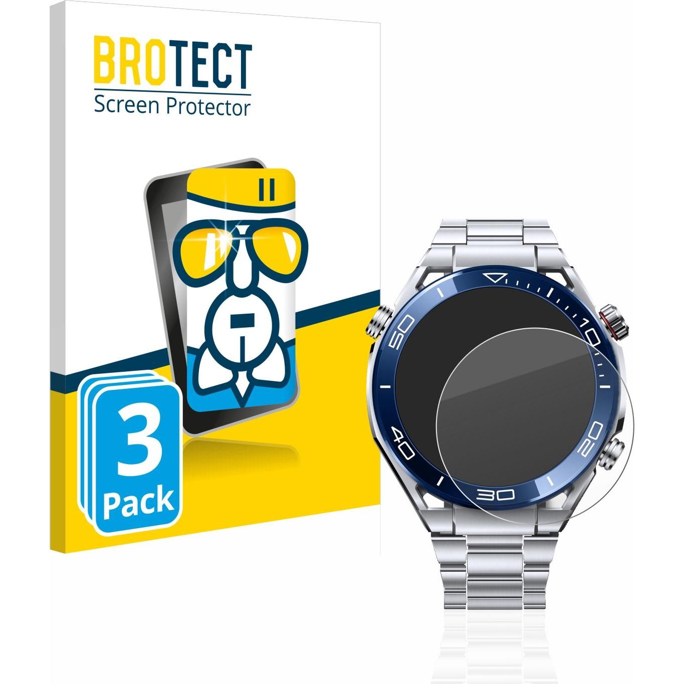 BROTECT AirGlass Panzerglasfolie, Smartwatch Schutzfolie, Transparent