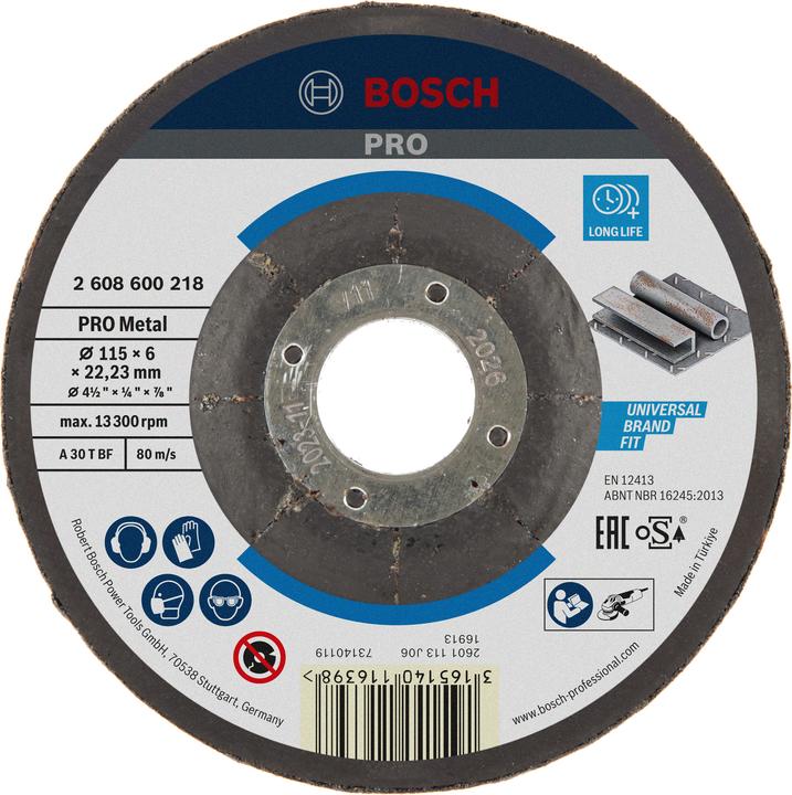 Image du produit Bosch Professional Zubehör Disque à ébarber PRO Metal, 115 x 6 x 22,23 mm (P30)