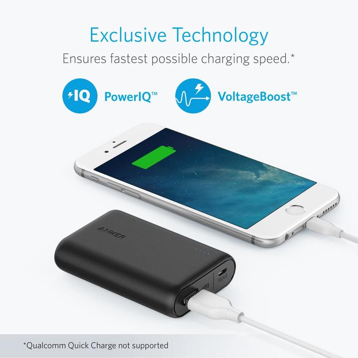Image du produit Anker Banque d'alimentation PowerCore 10000mAh, noir (10000 mAh, 36 Wh)