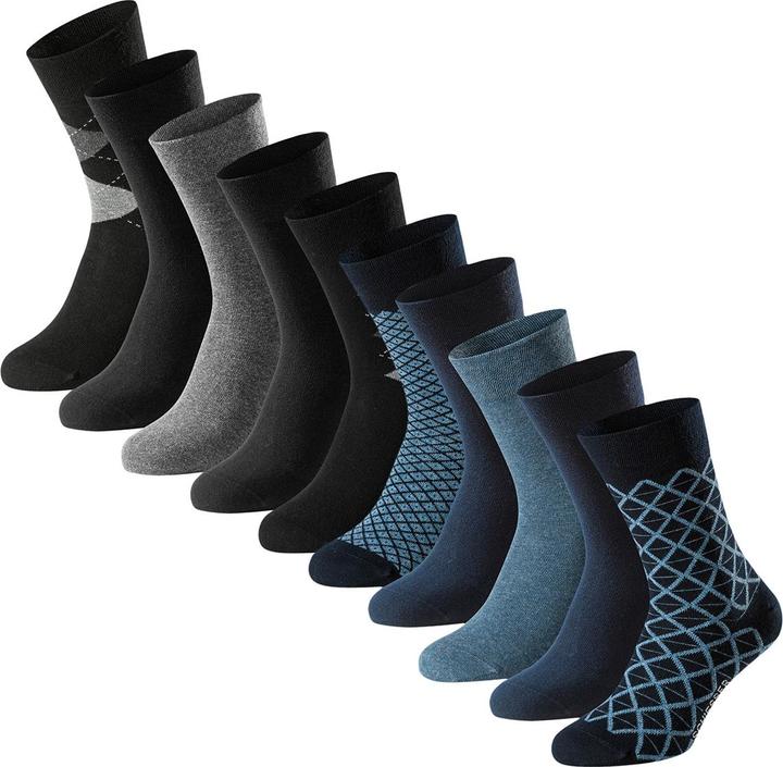Schiesser - Bluebird - Socken - 10er Pack (39-42 Dunkelblau / grau / schwarz)