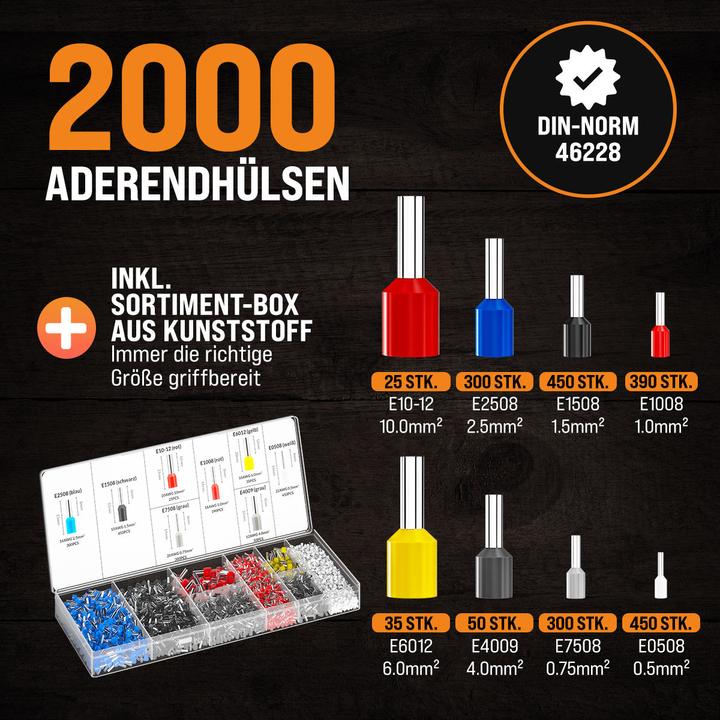 Produktbild Monzana Crimpzange + Aderendhülsen Set (55 mm)