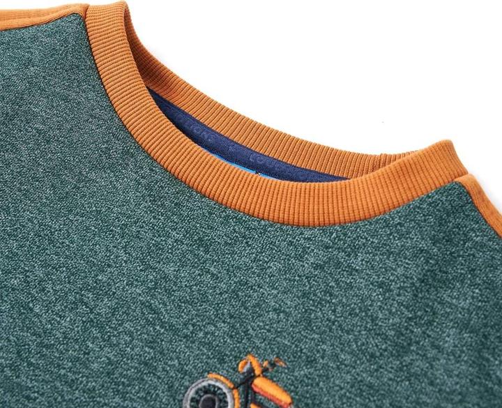 Produktbild VidaXL Kinder-Sweatshirt Dunkelgrün Melange 92,Material: 50 (92)