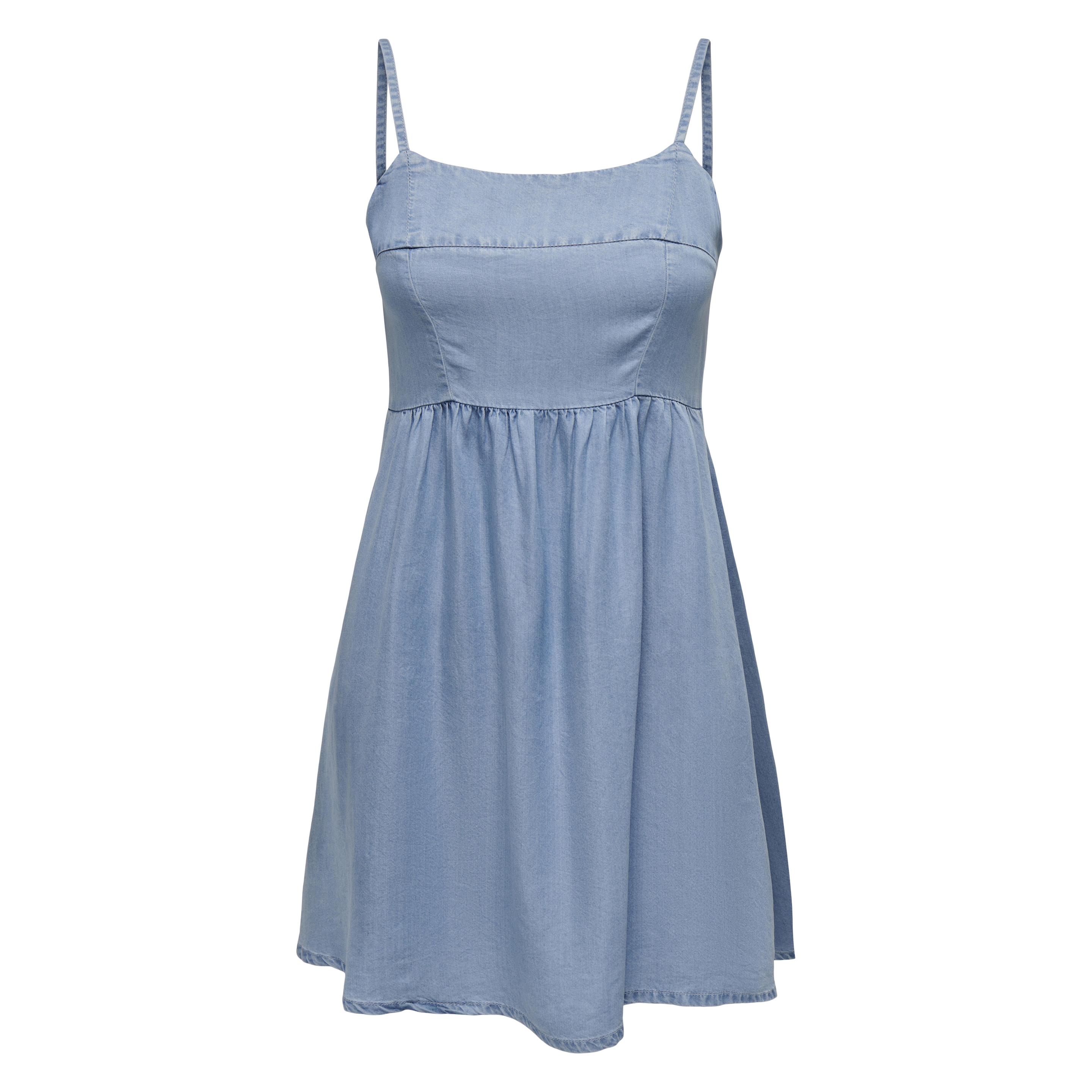 Only, Damen, Kleider, Onlbrighton Sl String Shor Dnm Dress Qyt, Blau, (S)