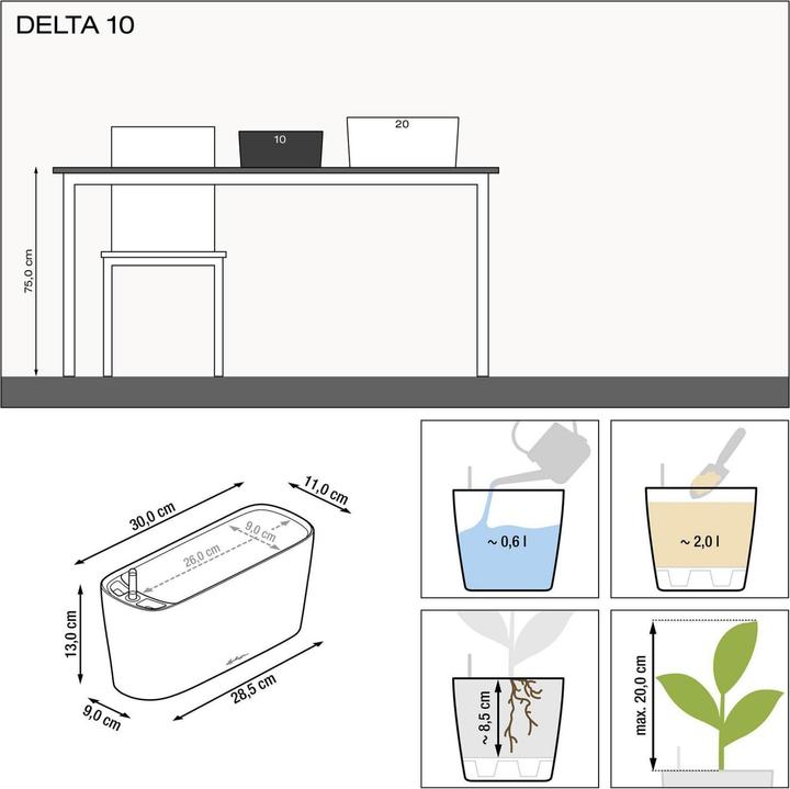 Produktbild Lechuza Delta (30 x 11 x 13 cm)