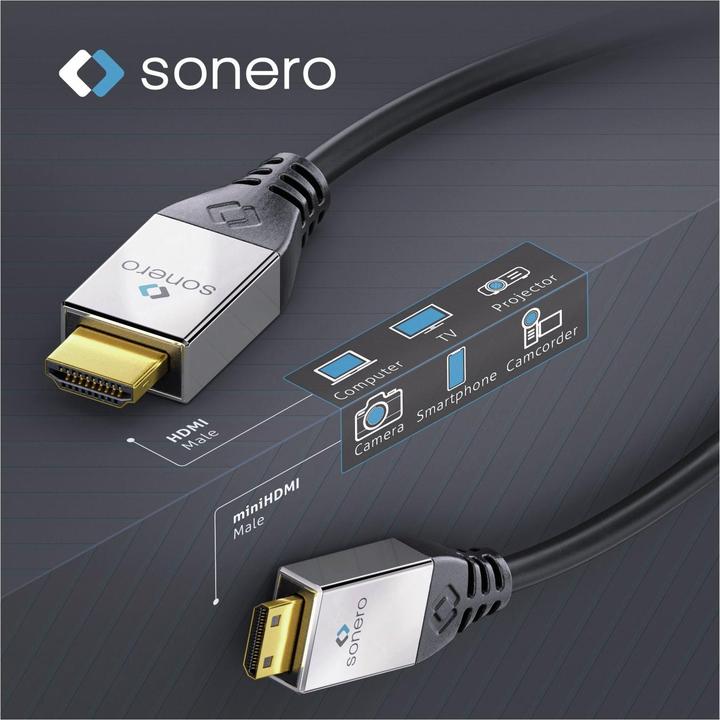 Actual product image Sonero Cable Mini-HDMI (HDMI-C) - HDMI, 3 m (3 m)