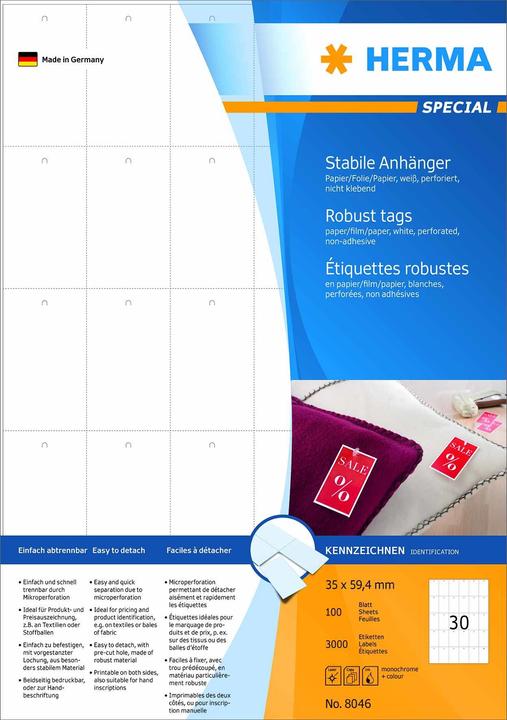Actual product image HERMA Attachment labels A4