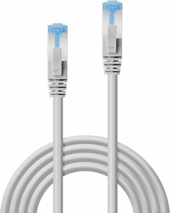 Actual product image Lindy 50m Cat.6A S/FTP LSZH cable, grey RJ45 plug, 500MHz, copper (S/FTP, CAT6a, 50 m)