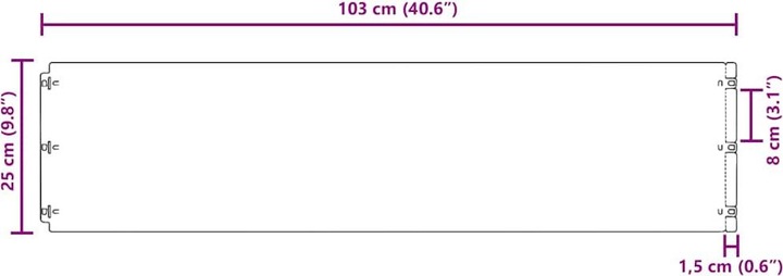 Image du produit VidaXL Rasenkanten 20 Stk. 25x103 cm Flexibel Wetterfester Stahl Gartenkante (103 cm)