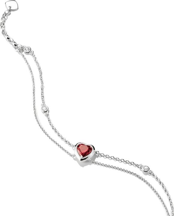 Immagine prodotto Thomas Sabo Armband Zweireihig mit Herz granatrot Elyndra Silber (Argento)