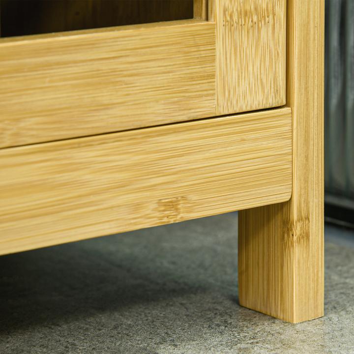Actual product image Kleankin Bathroom cabinet with open shelf and anti-tilt protection (66 x 33 x 87 cm)