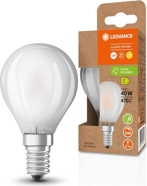 Actual product image Ledvance LED drop lamp (E14, 2.90 W, 470 lm, 1 x, C)