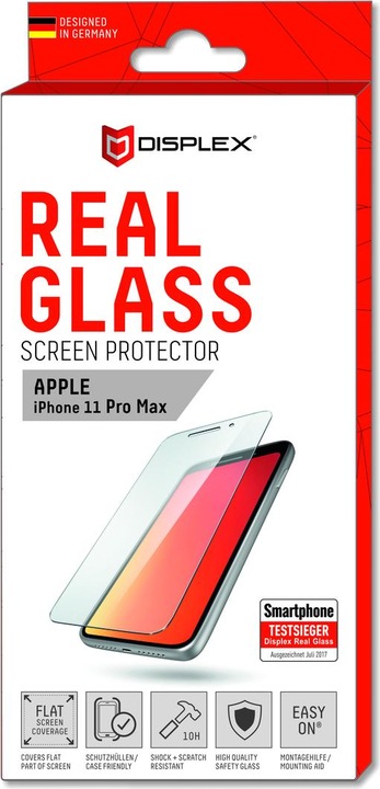 Productafbeelding Displex Real Glass, 2D Panzerglas (1 Stuk, Apple iPhone 11 Pro Max, Apple iPhone XS Max)