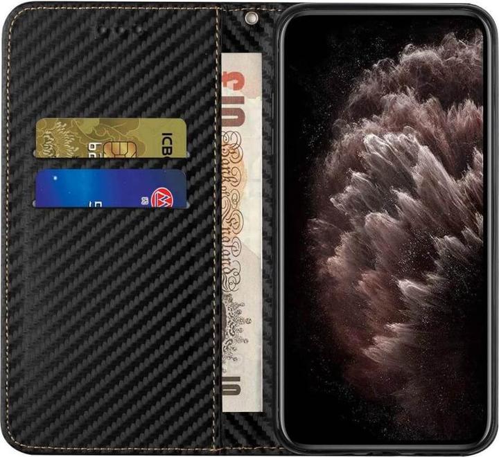 Actual product image Cover-Discount Galaxy S23 Ultra - Carbon Look Flip Case Cover black (Samsung Galaxy S23 Ultra)