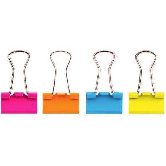 Deli, Graffette, Pinze Foldback Colorful 25mm - (12 pezzi) (8559 x)