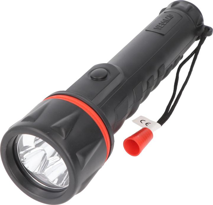 Actual product image Velamp LED Gummi-Taschenlampe, wasserdicht, mit Handschlaufe (27 cm, 12 lm)
